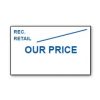 CT7 26x16 white printed blue "Rec Retail/Our Price' Price Gun Labels Peelable (15k/15 reels or 45k/45 reels) -0